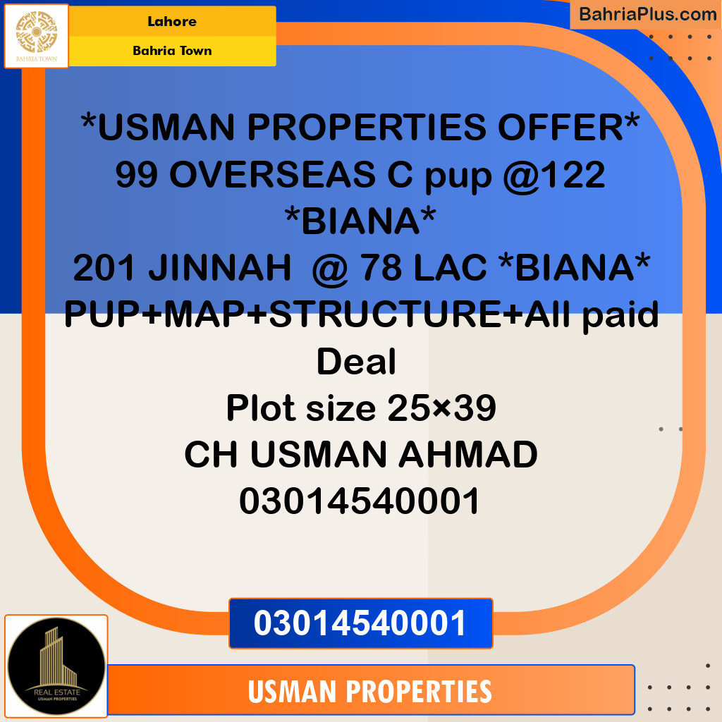 Residential Plot for Sale in Bahria Town, Lahore - (BP-147422)