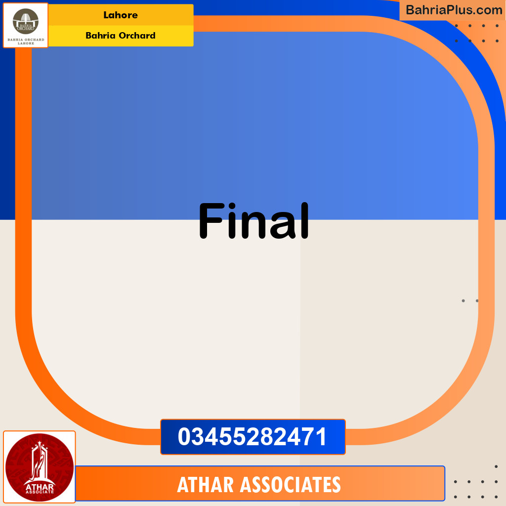 Residential Plot for Sale in Bahria Orchard, Lahore - (BP-147425)