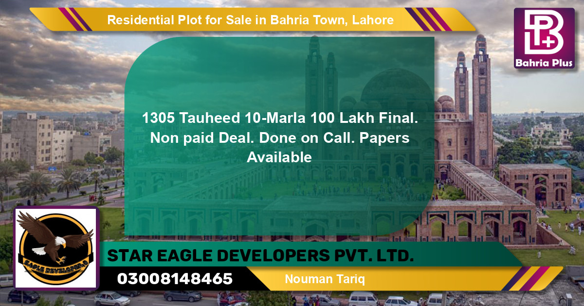 Residential Plot for Sale in Bahria Town, Lahore - (BP-147430)