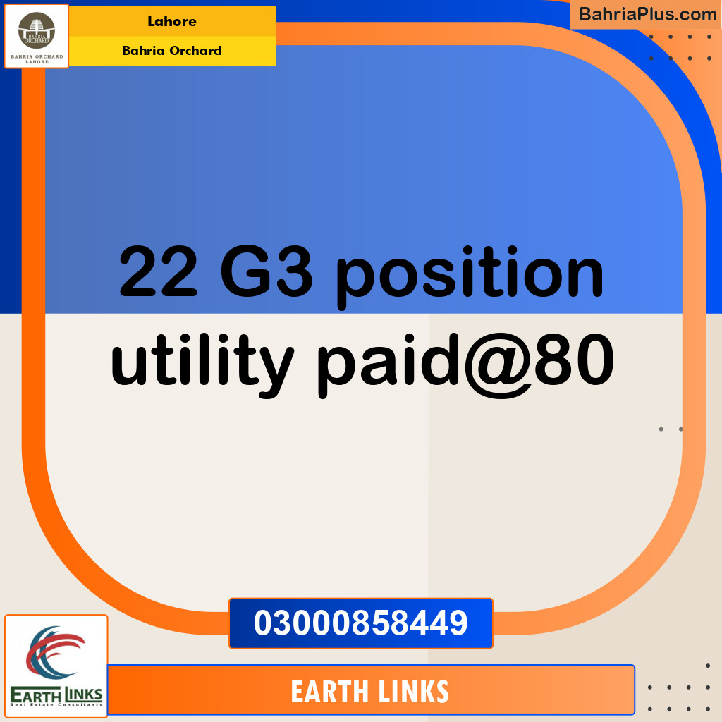 Residential Plot for Sale in Phase 4 - G3 Block -  Bahria Orchard, Lahore - (BP-147435)