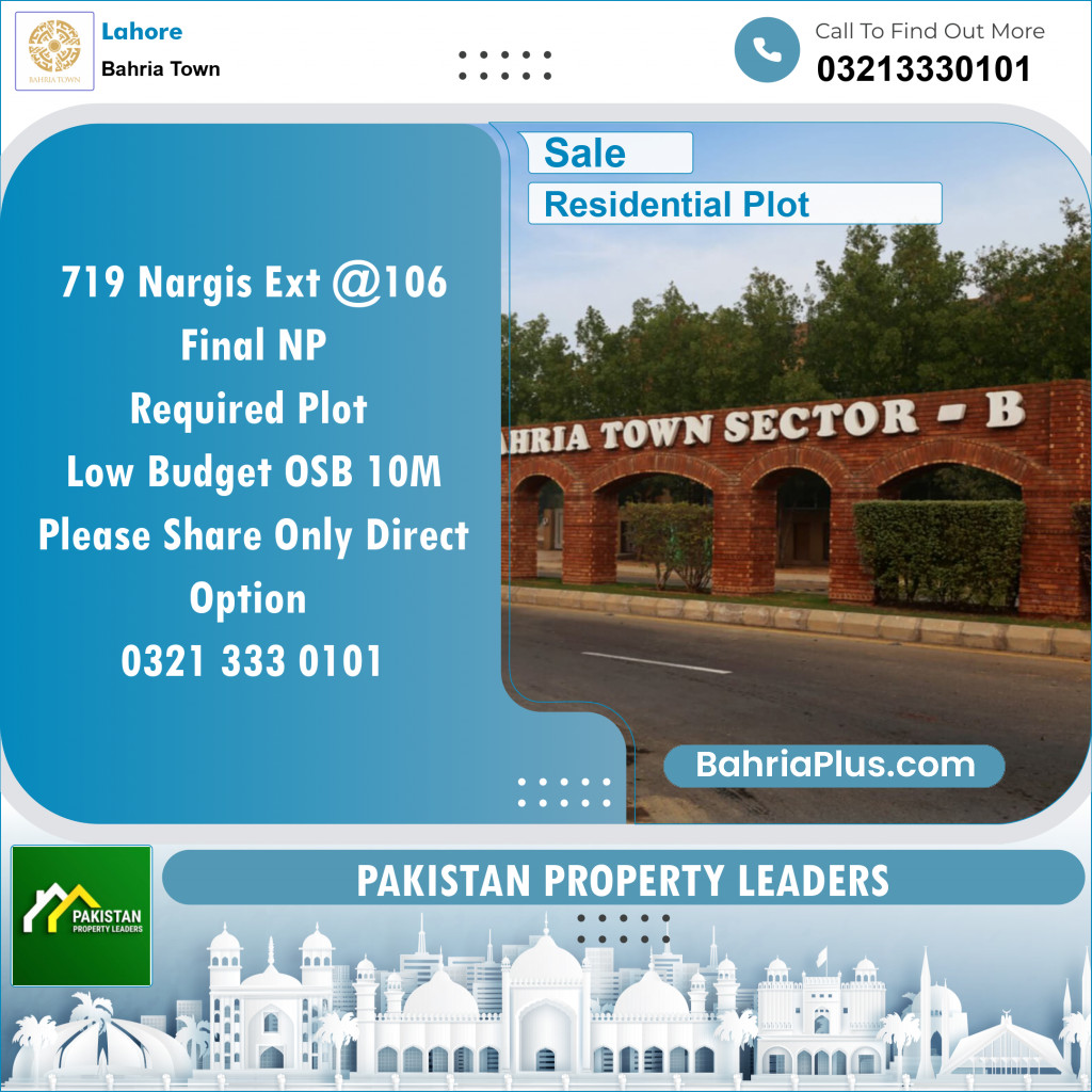 Residential Plot for Sale in Bahria Town, Lahore - (BP-147501)