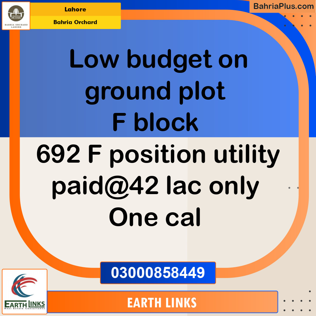 Residential Plot for Sale in Phase 2 - F Block -  Bahria Orchard, Lahore - (BP-147529)