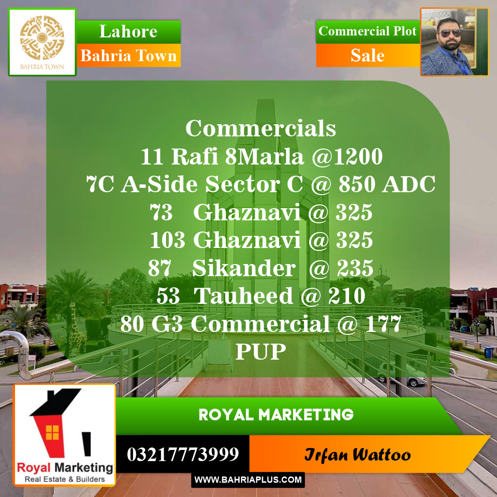 Commercial Plot for Sale in Bahria Town, Lahore - (BP-147536)