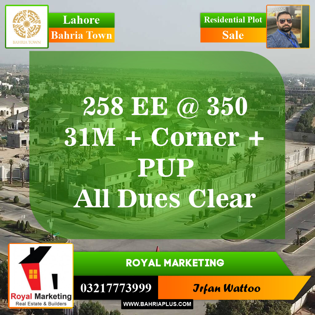 Residential Plot for Sale in Bahria Town, Lahore - (BP-147545)