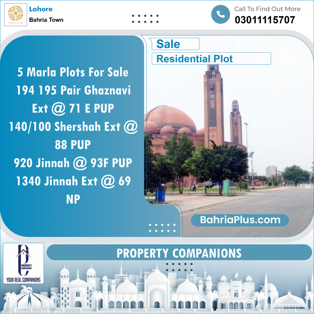 Residential Plot for Sale in Sector F - Ghaznavi Ext. Block -  Bahria Town, Lahore - (BP-147569)
