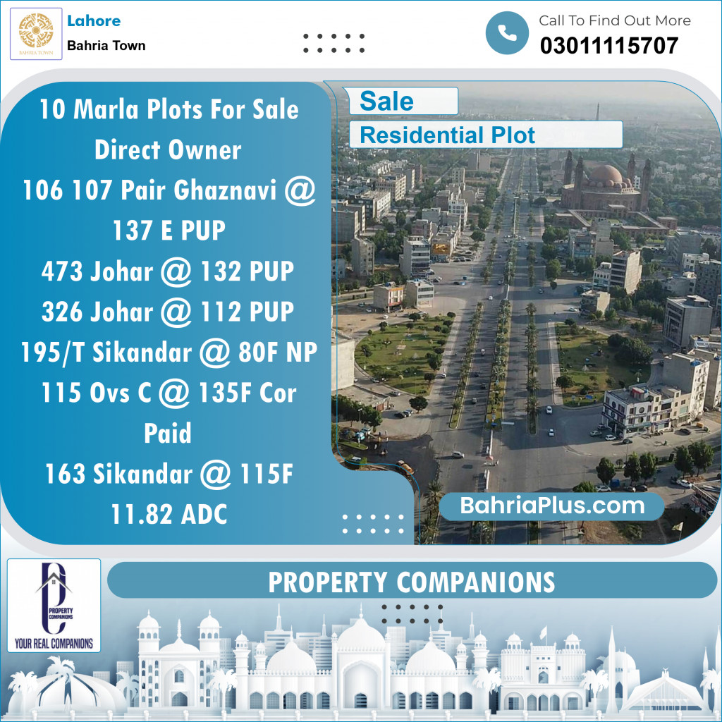 Residential Plot for Sale in Bahria Town, Lahore - (BP-147572)