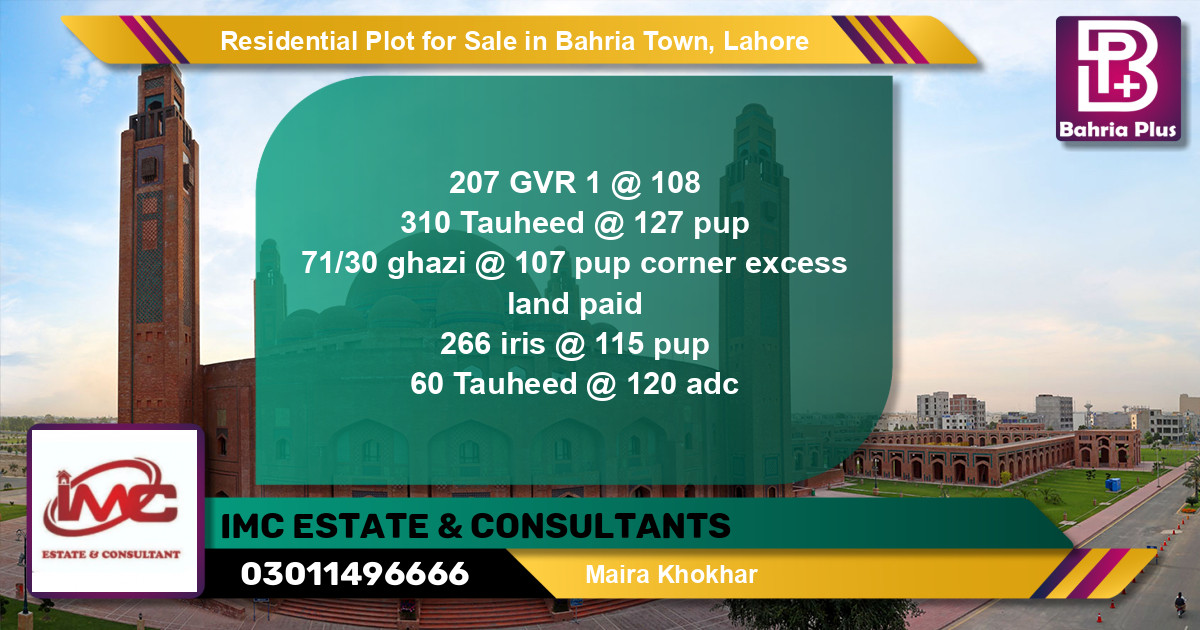 Residential Plot for Sale in Golf Phase 1 -  Bahria Town, Lahore - (BP-147626)