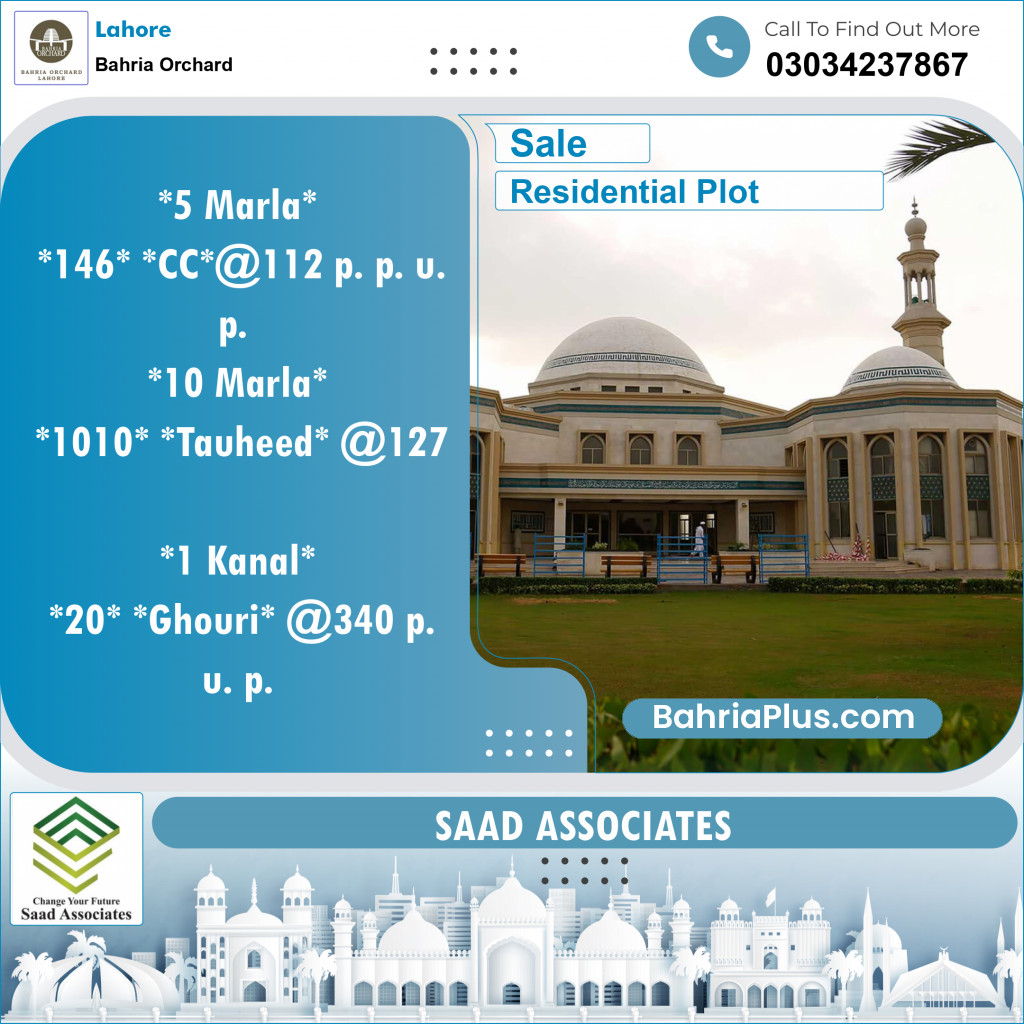 Residential Plot for Sale in Sector D - CC Block -  Bahria Town, Lahore - (BP-147640)