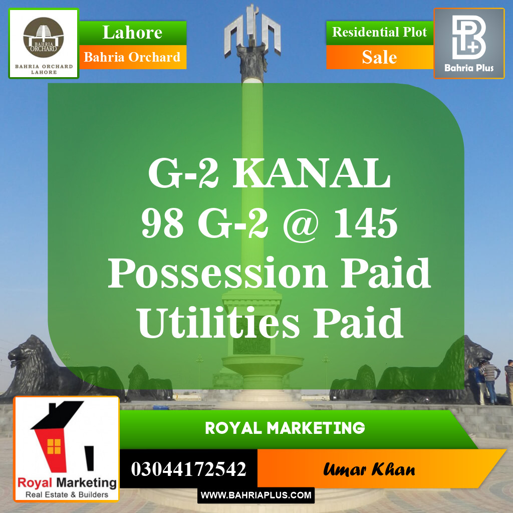 Residential Plot for Sale in Bahria Orchard, Lahore - (BP-147648)