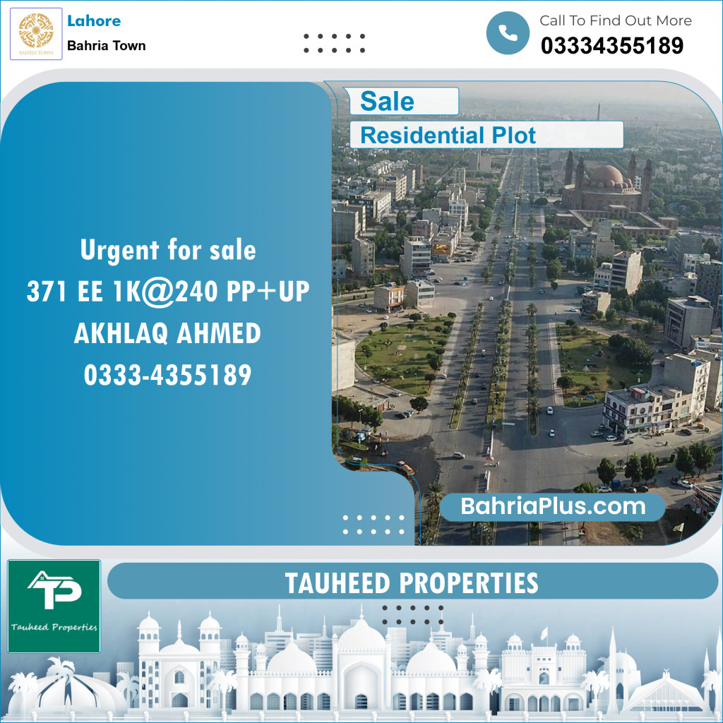 Residential Plot for Sale in Bahria Town, Lahore - (BP-147650)