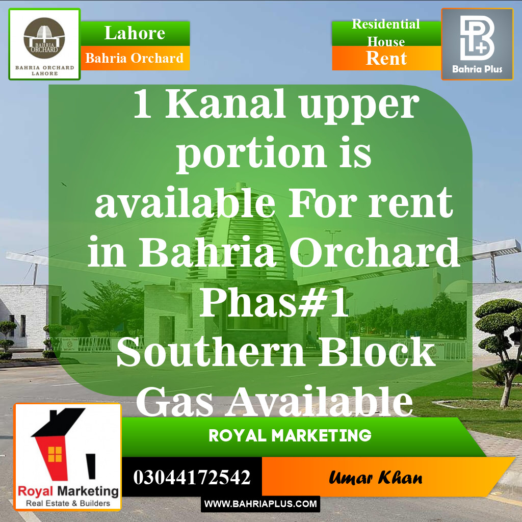 Residential House for Rent in Bahria Orchard, Lahore - (BP-147653)