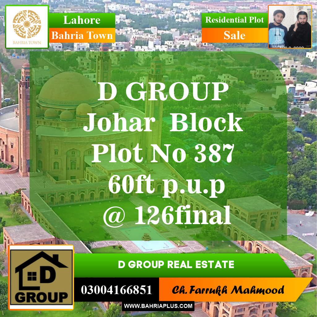 Residential Plot for Sale in Bahria Town, Lahore - (BP-147743)