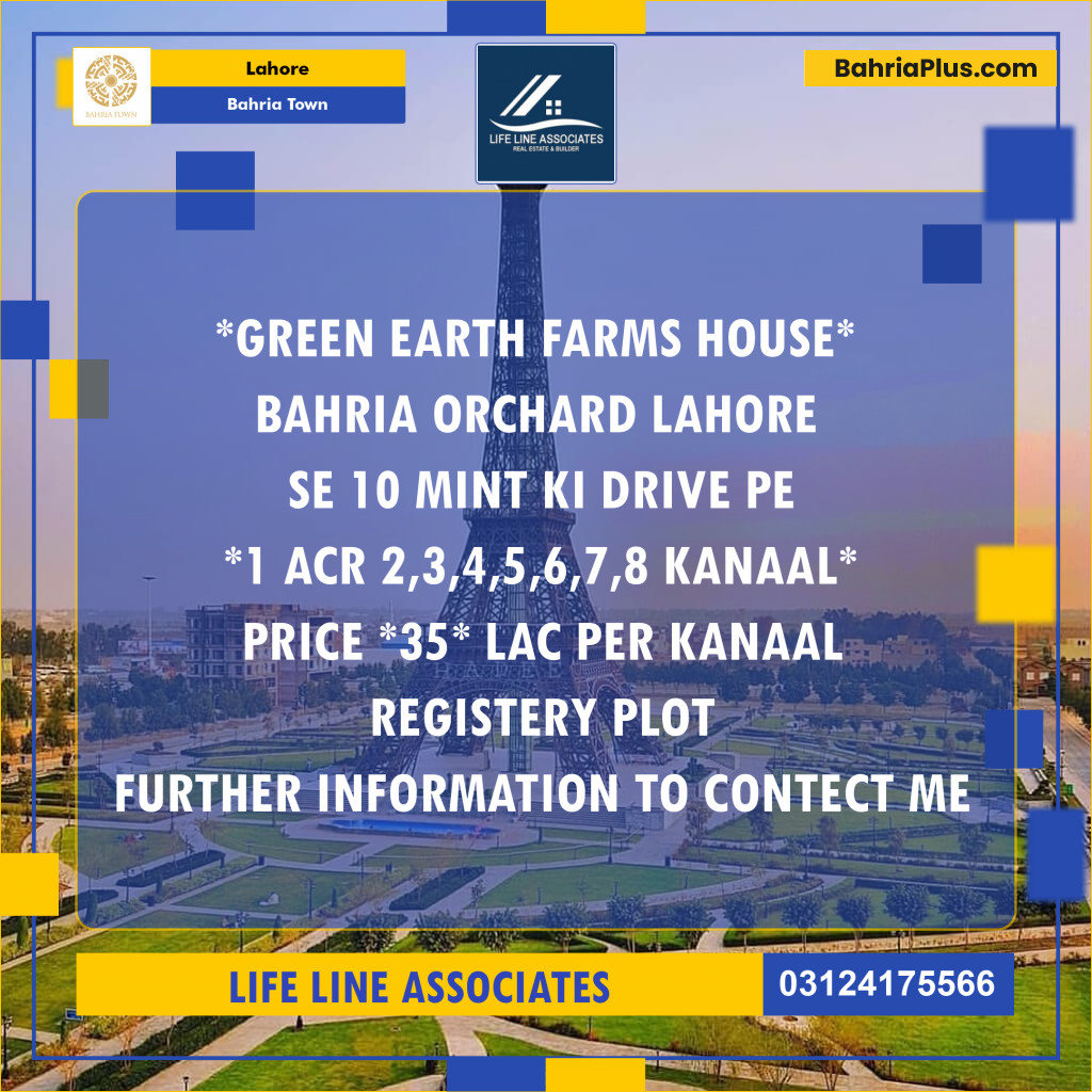 Residential Plot for Sale in Bahria Town, Lahore - (BP-147750)