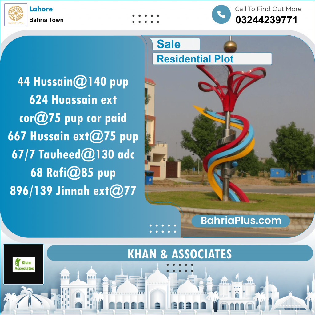 Residential Plot for Sale in Bahria Town, Lahore - (BP-147816)
