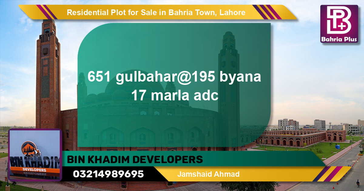 Residential Plot for Sale in Bahria Town, Lahore - (BP-147839)