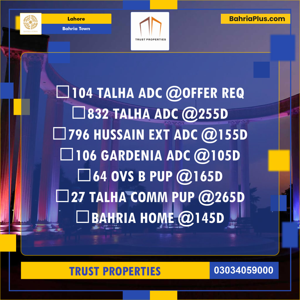 Residential Plot for Sale in Bahria Town, Lahore - (BP-147864)