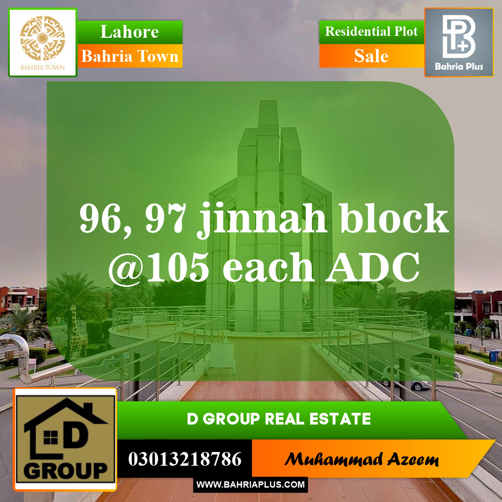 Residential Plot for Sale in Bahria Town, Lahore - (BP-147866)
