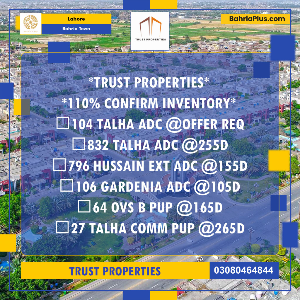 Residential Plot for Sale in Bahria Town, Lahore - (BP-147875)