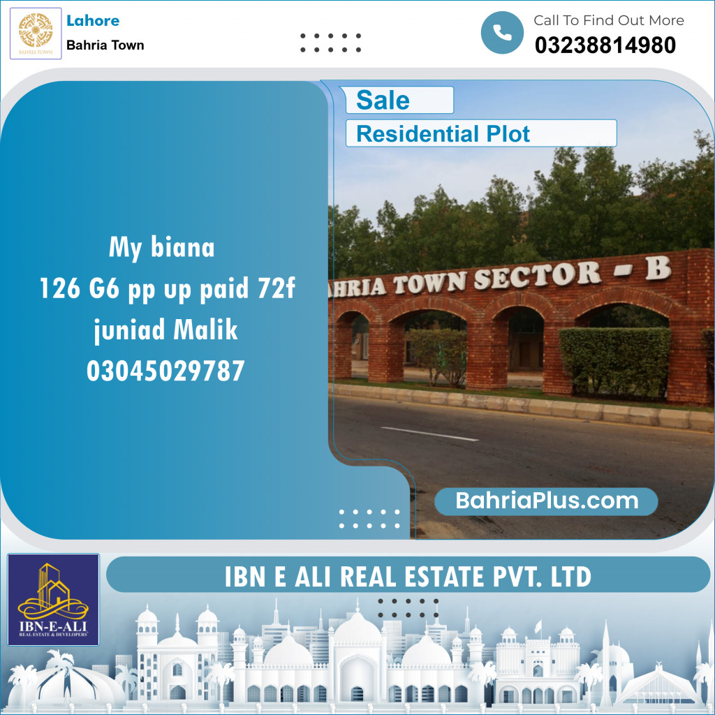 Residential Plot for Sale in Phase 4 - G6 Block -  Bahria Orchard, Lahore - (BP-147919)