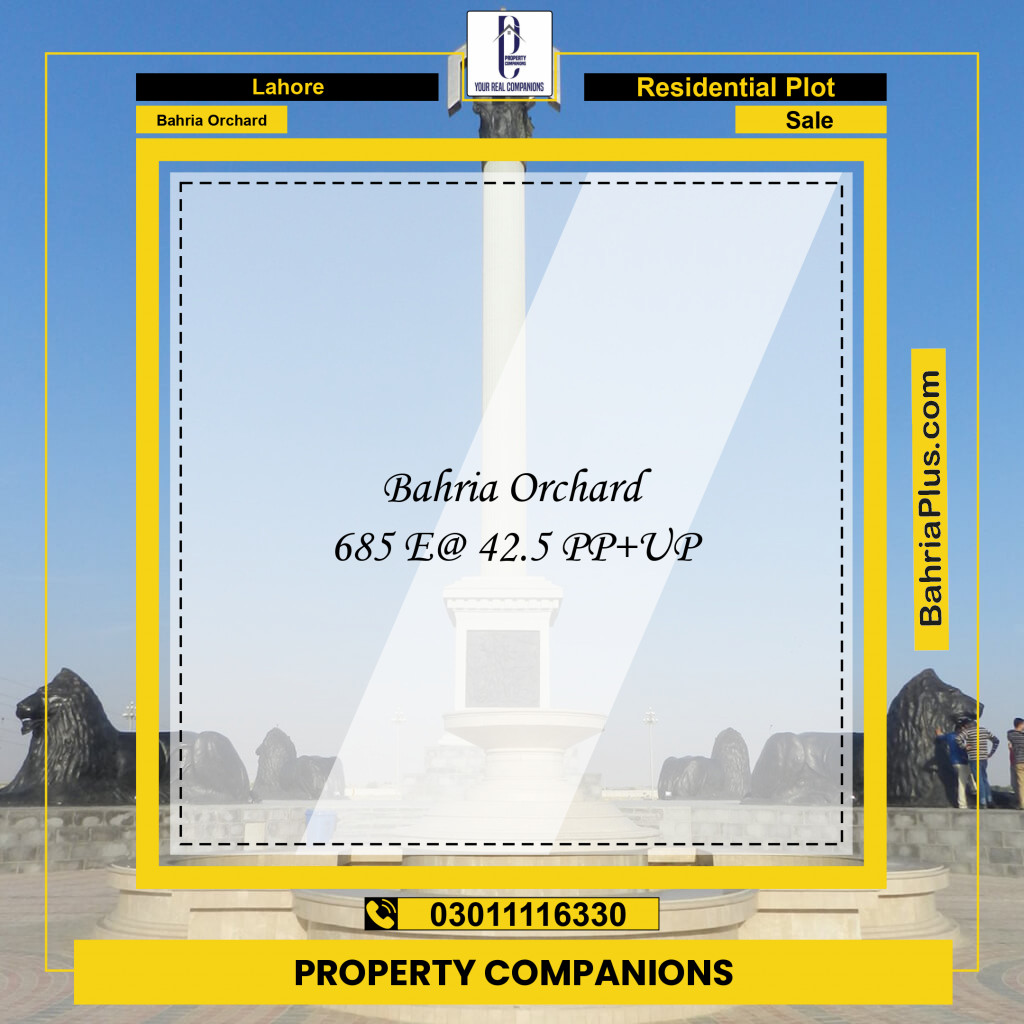 Residential Plot for Sale in Phase 2 - E Block -  Bahria Orchard, Lahore - (BP-147928)
