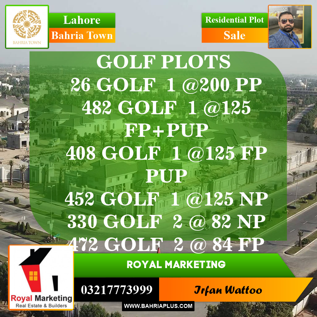 Residential Plot for Sale in Bahria Town, Lahore - (BP-147974)