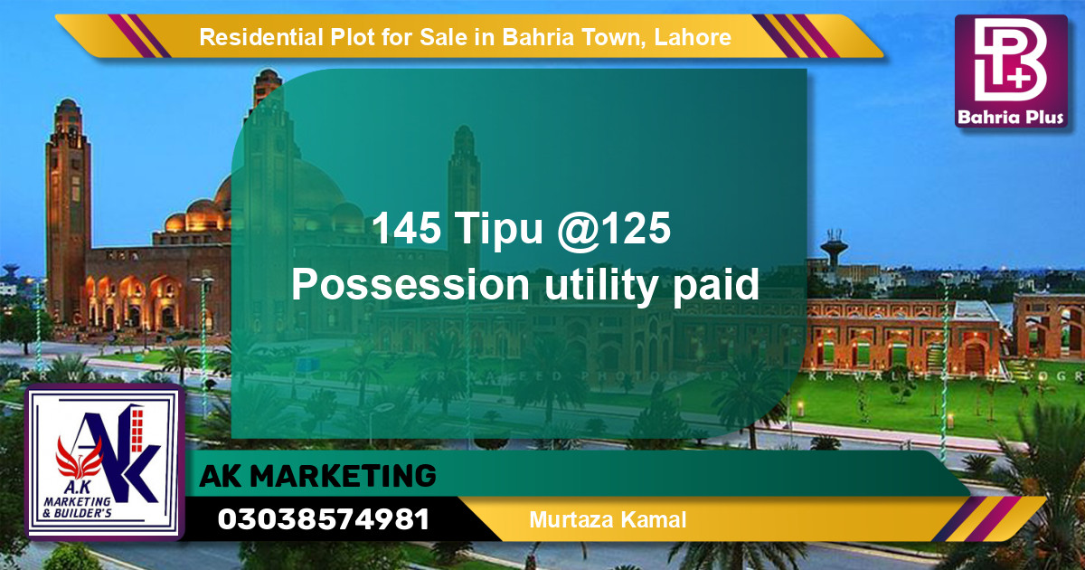 Residential Plot for Sale in Bahria Town, Lahore - (BP-148001)
