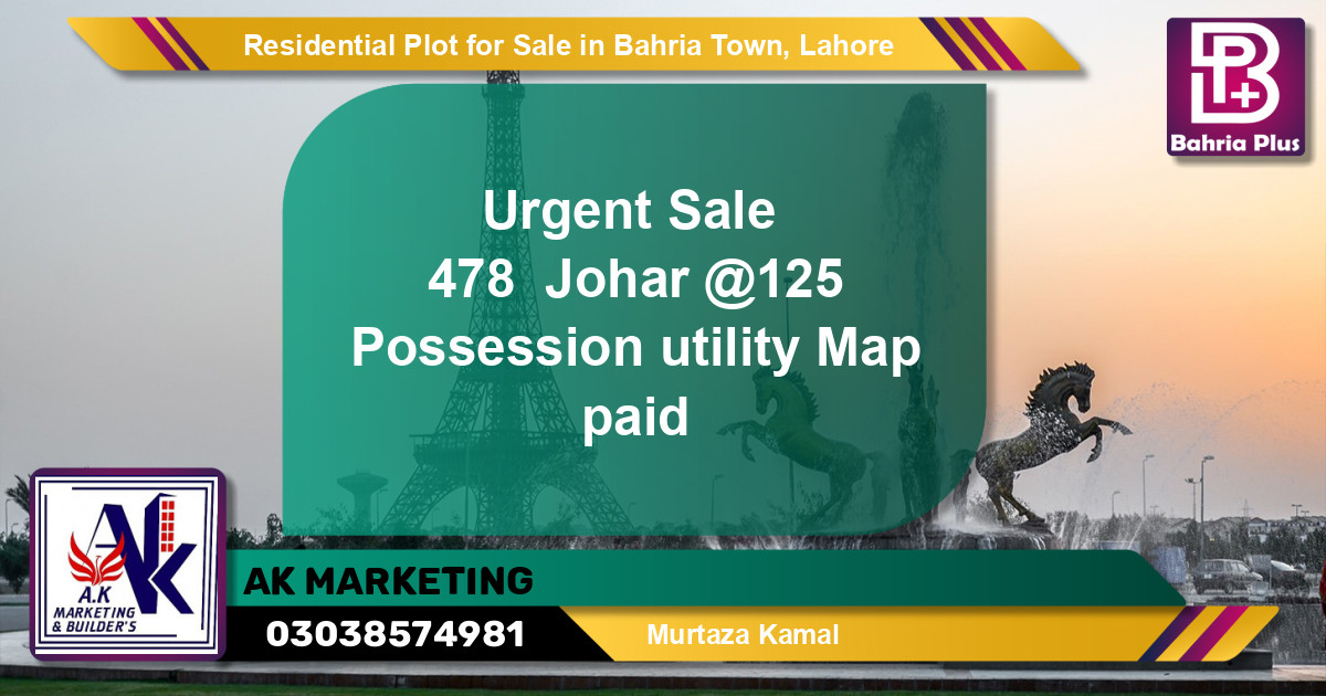 Residential Plot for Sale in Bahria Town, Lahore - (BP-148007)
