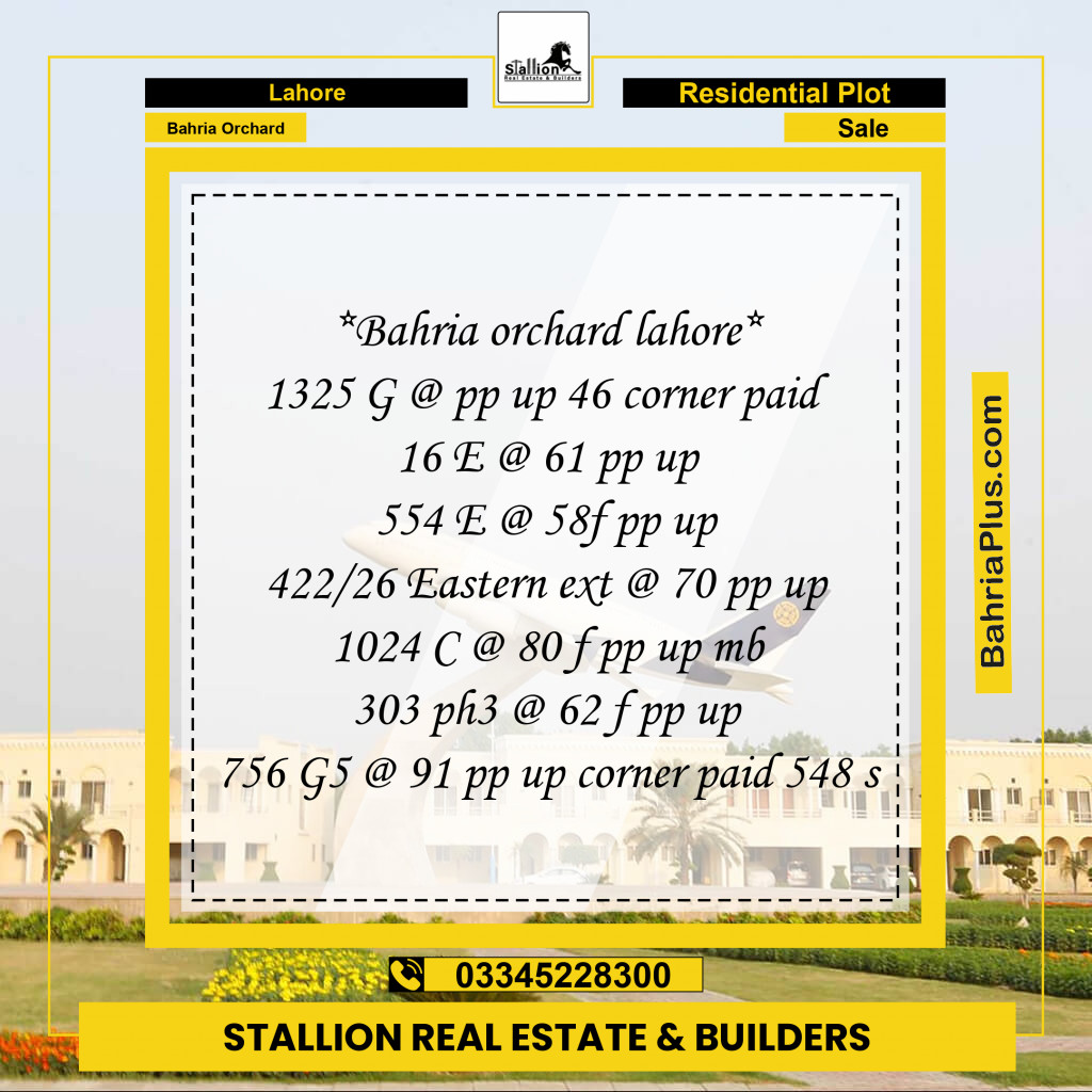 Residential Plot for Sale in Phase 2 - G Block -  Bahria Orchard, Lahore - (BP-148054)