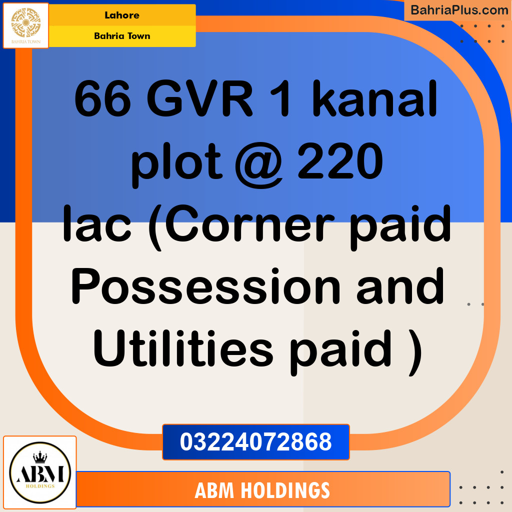 Residential Plot for Sale in Golf Phase 1 -  Bahria Town, Lahore - (BP-148080)