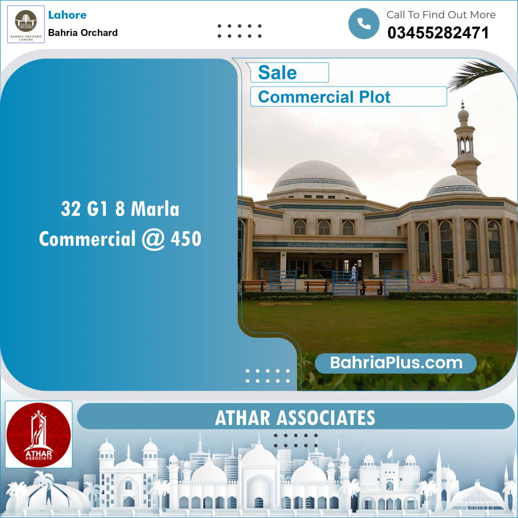Commercial Plot for Sale in Phase 4 - G1 Commercial -  Bahria Orchard, Lahore - (BP-148085)