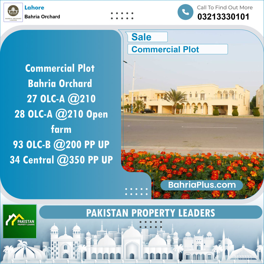 Commercial Plot for Sale in OLC A Commercial -  Bahria Orchard, Lahore - (BP-148109)
