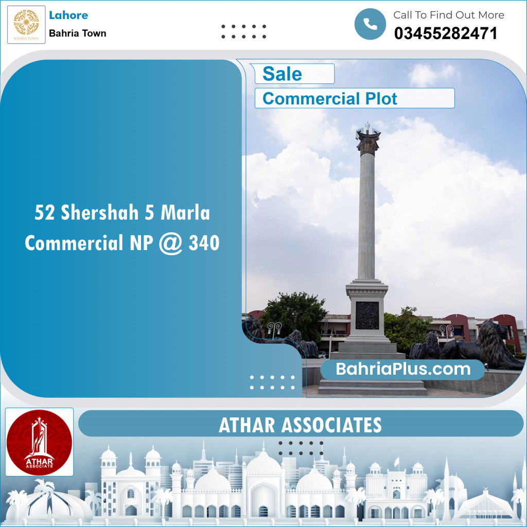 Commercial Plot for Sale in Sector F - Shershah Block -  Bahria Town, Lahore - (BP-148126)