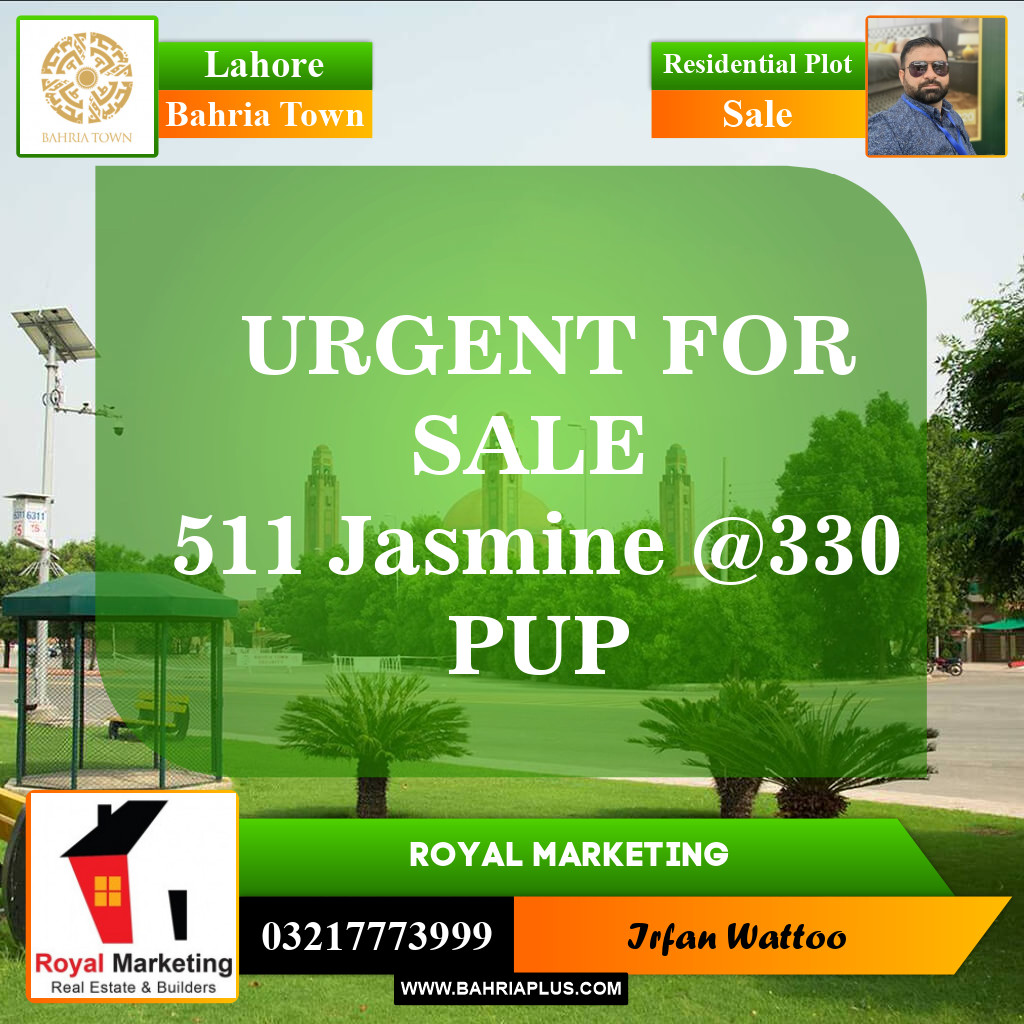 Residential Plot for Sale in Sector C - Jasmine Block -  Bahria Town, Lahore - (BP-148172)