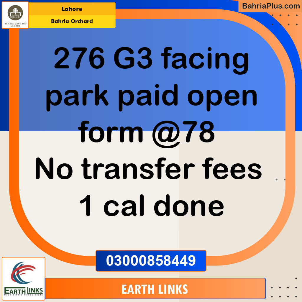 Residential Plot for Sale in Phase 4 - G3 Block -  Bahria Orchard, Lahore - (BP-148223)