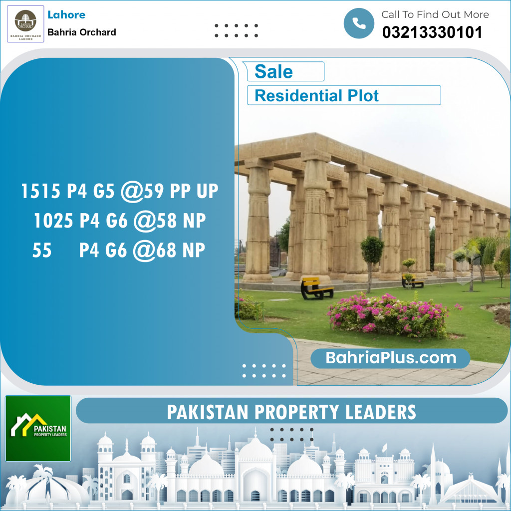 Residential Plot for Sale in Phase 4 - G5 Block -  Bahria Orchard, Lahore - (BP-148230)