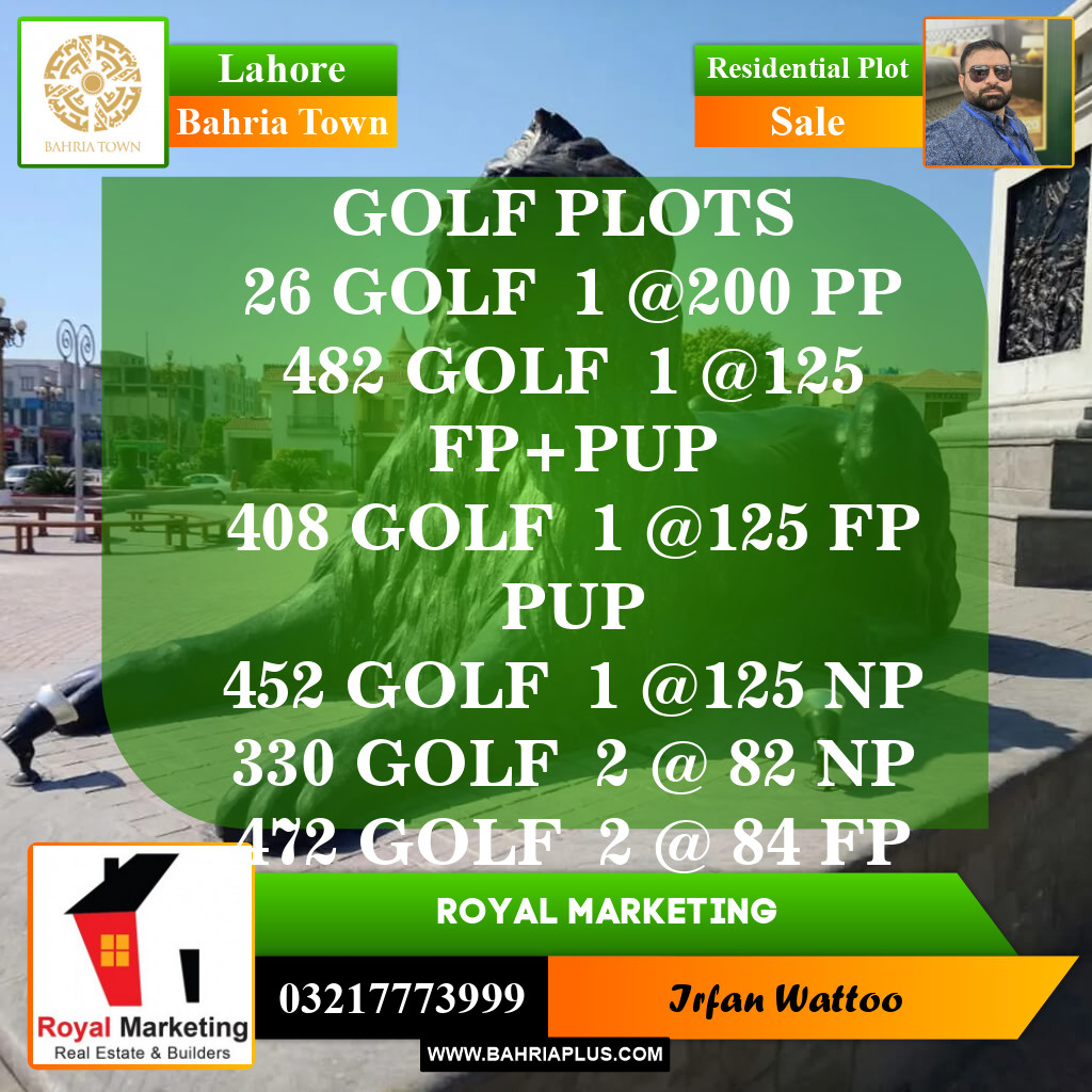 Residential Plot for Sale in Bahria Town, Lahore - (BP-148248)