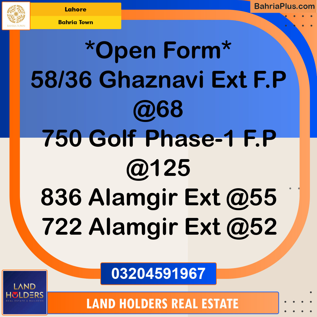 Residential Plot for Sale in Bahria Town, Lahore - (BP-148284)