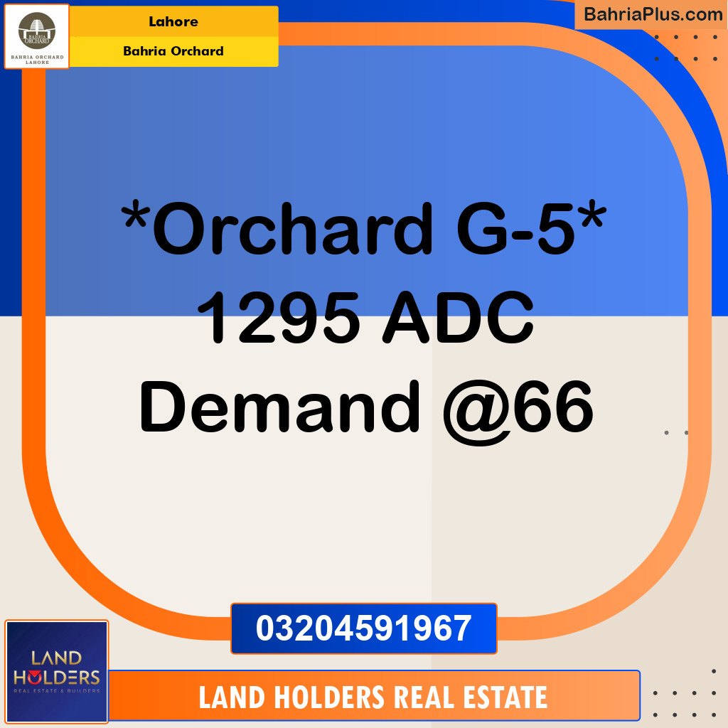 Residential Plot for Sale in Phase 4 - G5 Block -  Bahria Orchard, Lahore - (BP-148303)