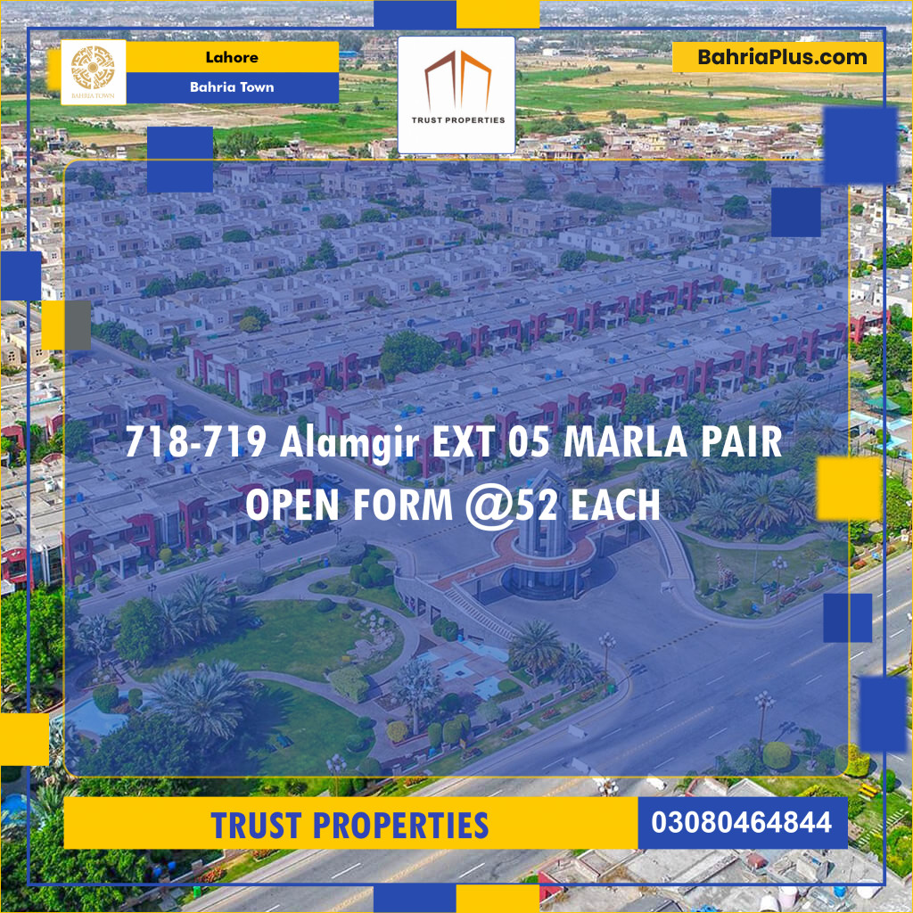 Residential Plot for Sale in Sector F - Alamgir Block -  Bahria Town, Lahore - (BP-148353)