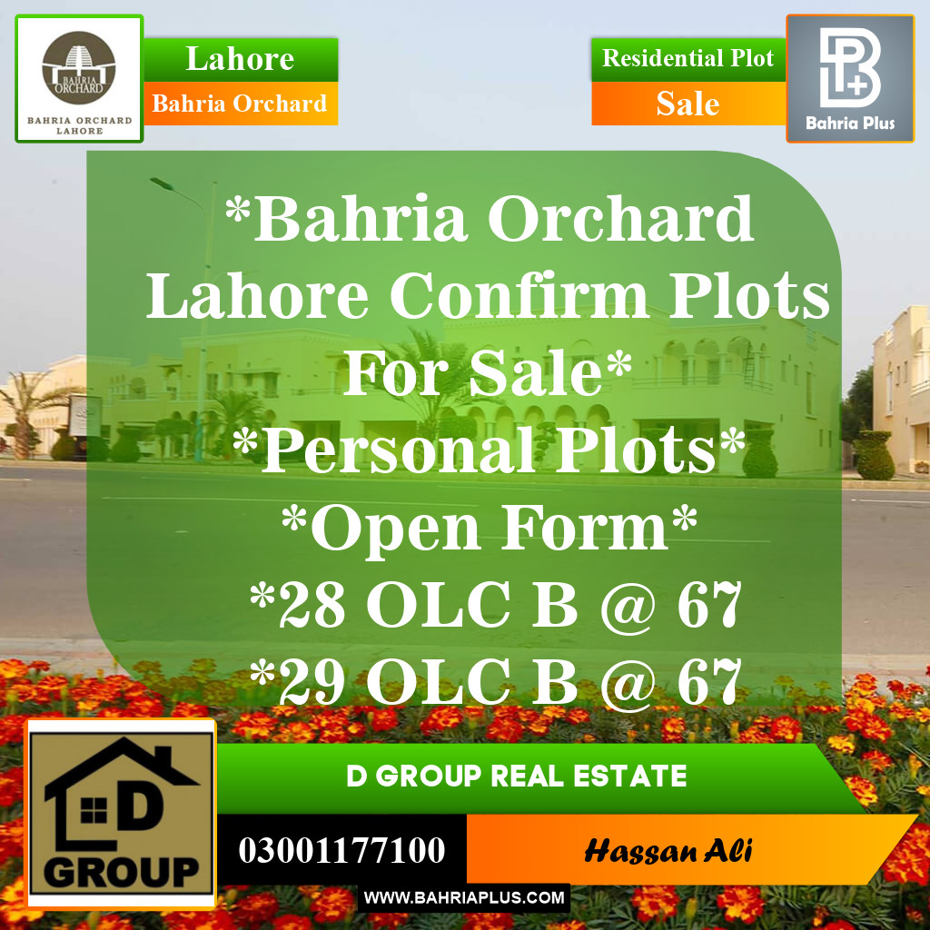 Residential Plot for Sale in OLC-B Block -  Bahria Orchard, Lahore - (BP-148402)