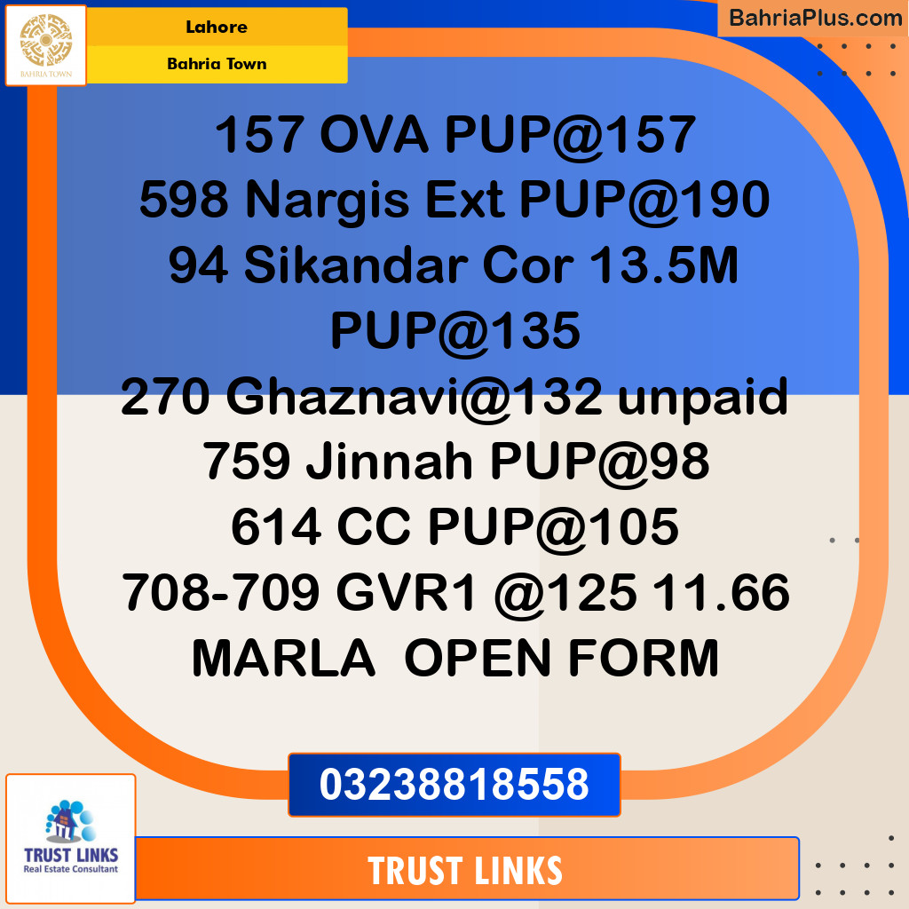 Residential Plot for Sale in Overseas A -  Bahria Town, Lahore - (BP-148437)