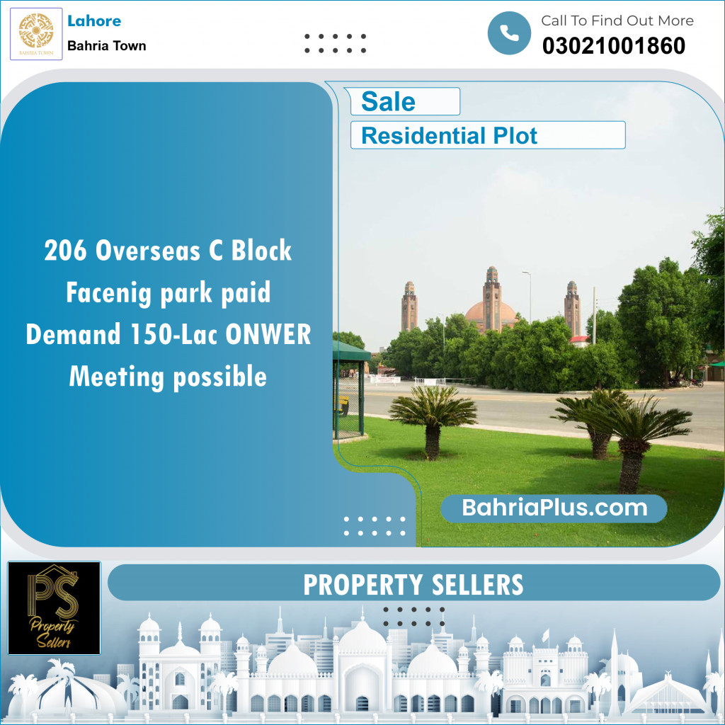Residential Plot for Sale in Overseas C -  Bahria Town, Lahore - (BP-148440)