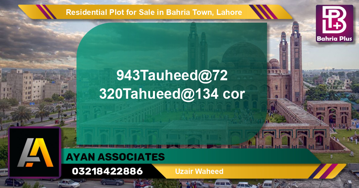 Residential Plot for Sale in Sector F - Tauheed Block -  Bahria Town, Lahore - (BP-148472)