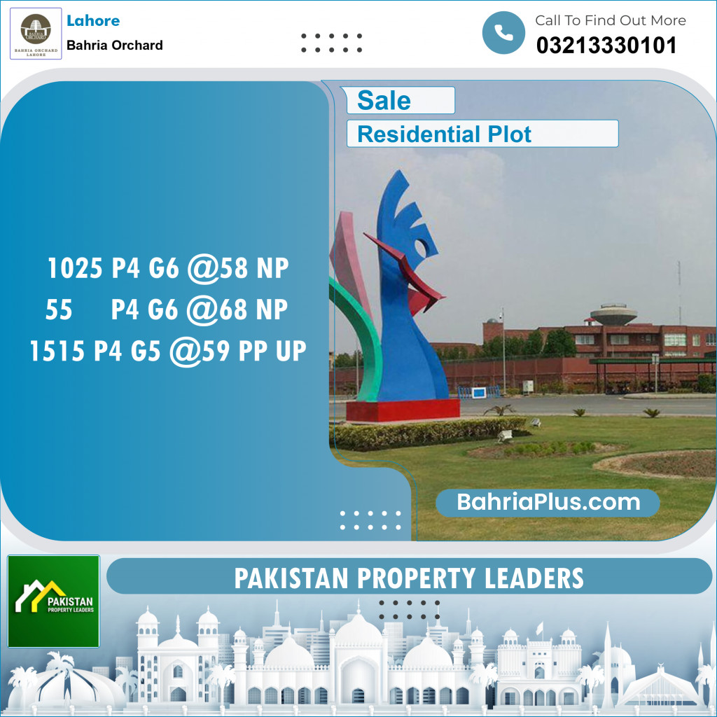 Residential Plot for Sale in Phase 4 - G6 Block -  Bahria Orchard, Lahore - (BP-148499)