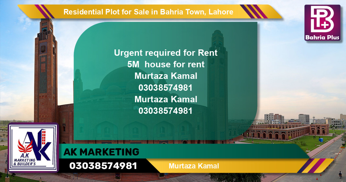 Residential Plot for Sale in Bahria Town, Lahore - (BP-148503)