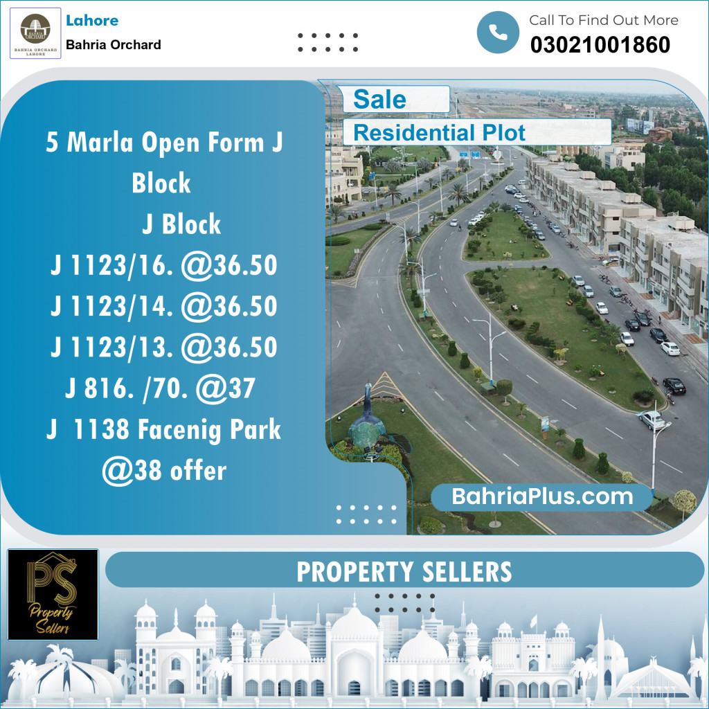 Residential Plot for Sale in Phase 2 - J Block -  Bahria Orchard, Lahore - (BP-148570)