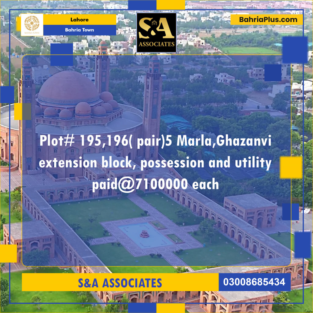 Residential Plot for Sale in Sector F - Ghaznavi Block -  Bahria Town, Lahore - (BP-148573)