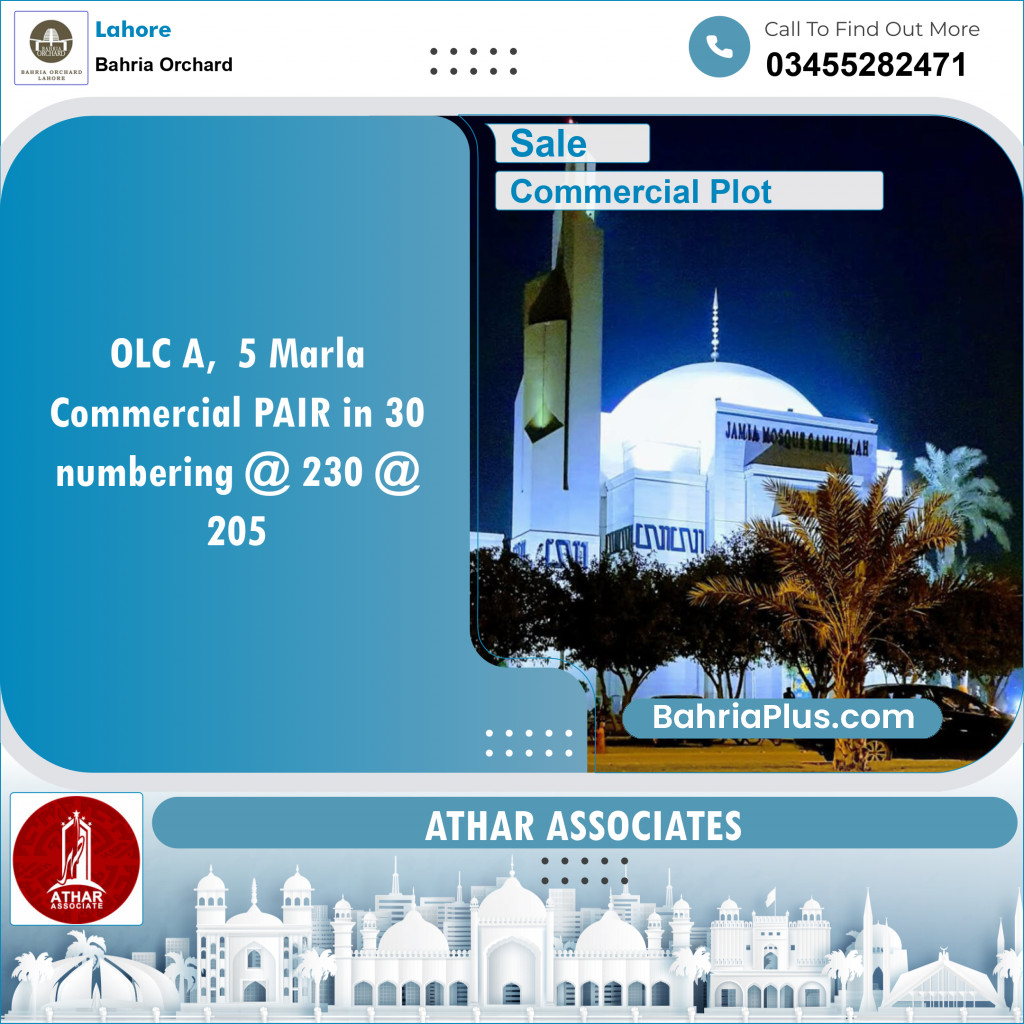 Commercial Plot for Sale in OLC-A Block -  Bahria Orchard, Lahore - (BP-148584)