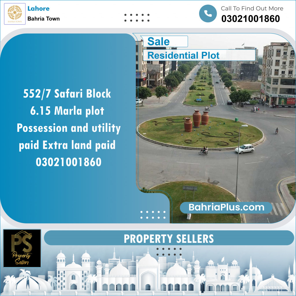 Residential Plot for Sale in Sector B - Safari Villas -  Bahria Town, Lahore - (BP-148587)