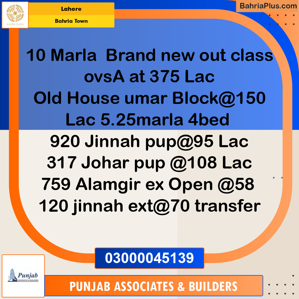 Residential Plot for Sale in Overseas A -  Bahria Town, Lahore - (BP-148646)